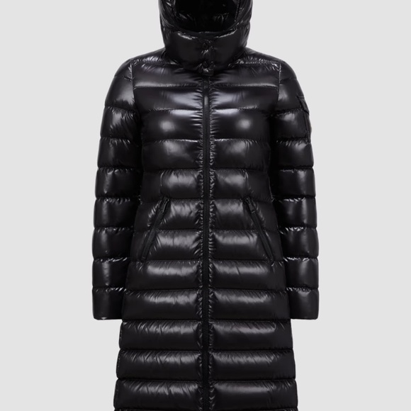 **NEW $2100 Moncler Black Moka Long Hooded Puffer Jacket 100% Authentic Size 2** - Picture 4 of 15